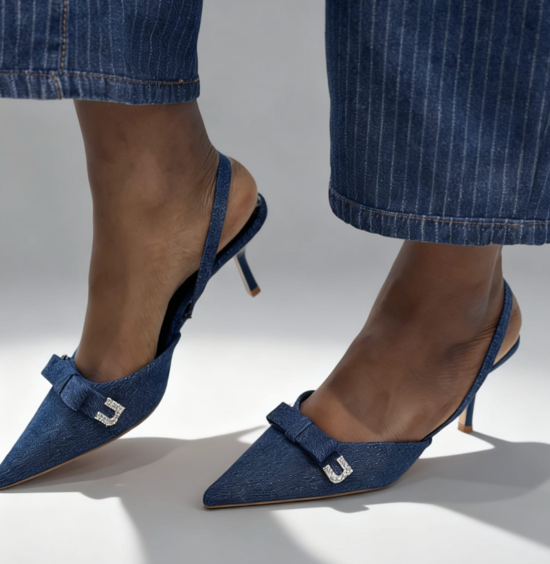 escarpins jean bleu