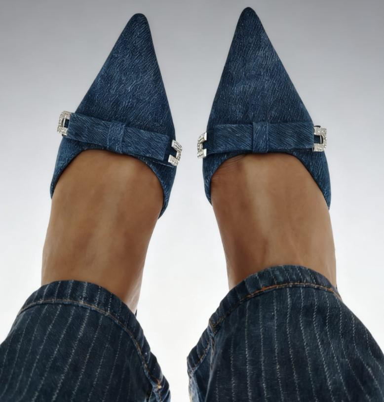 escarpins jean bleu