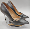 Escarpins gris bande diamant