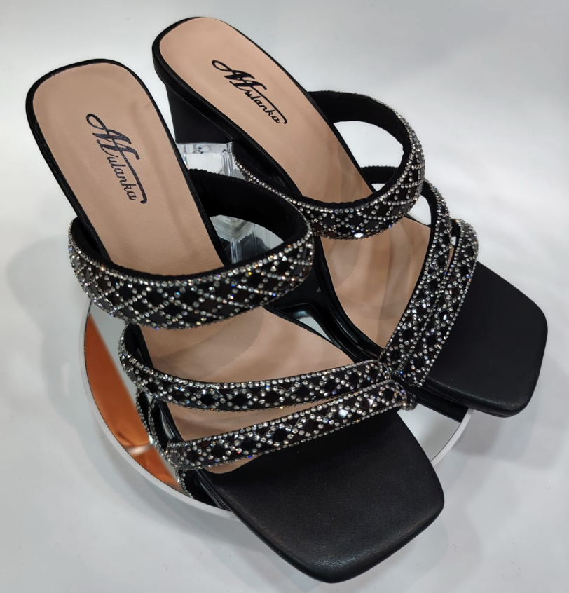 Sandales talon noir