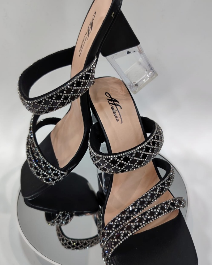 Sandales talon noir