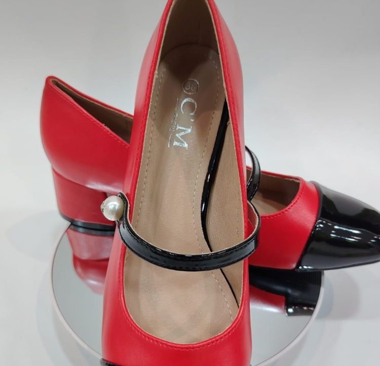 Demi talon noir et rouge