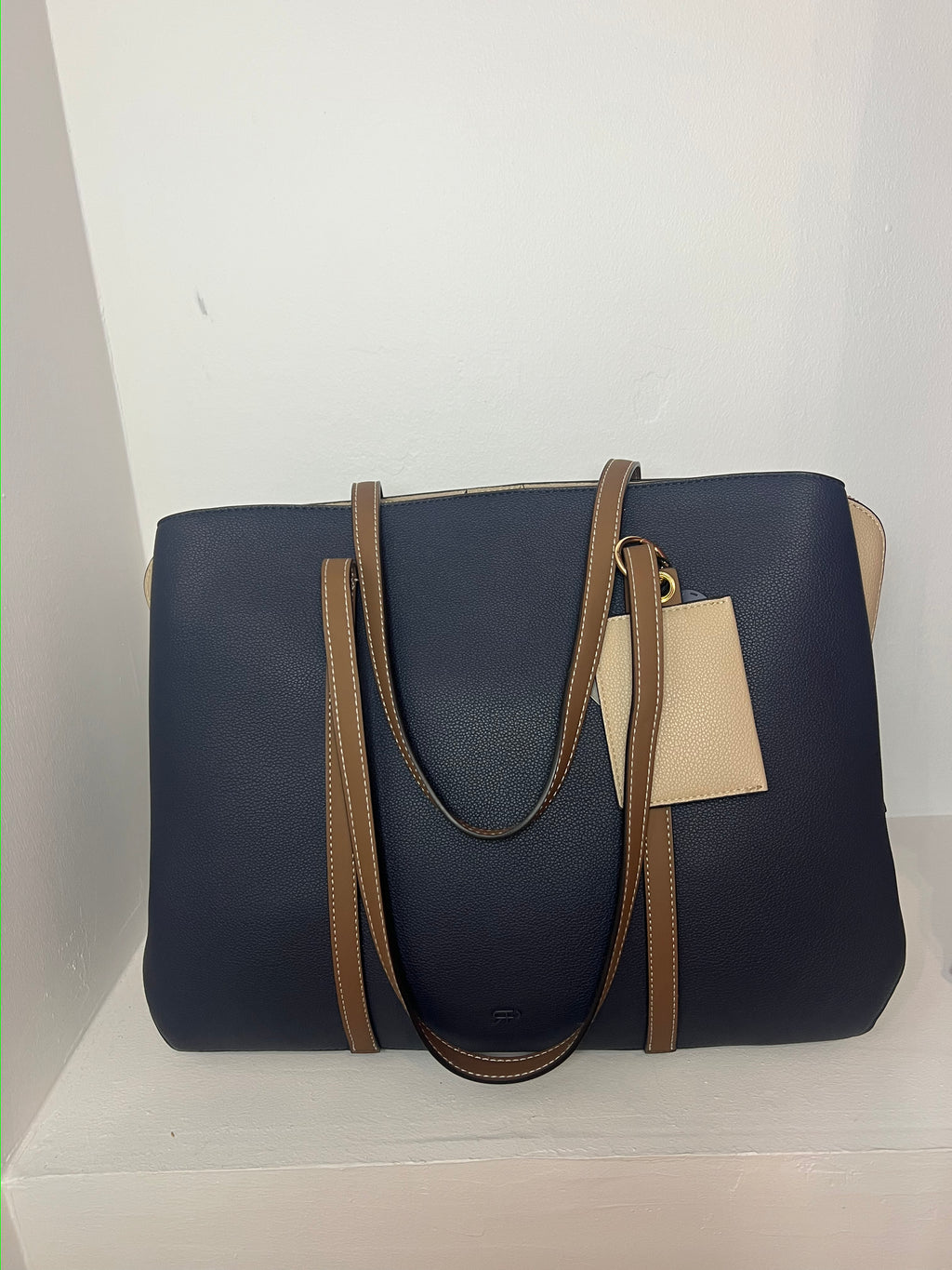 Sac bleu trances marrons