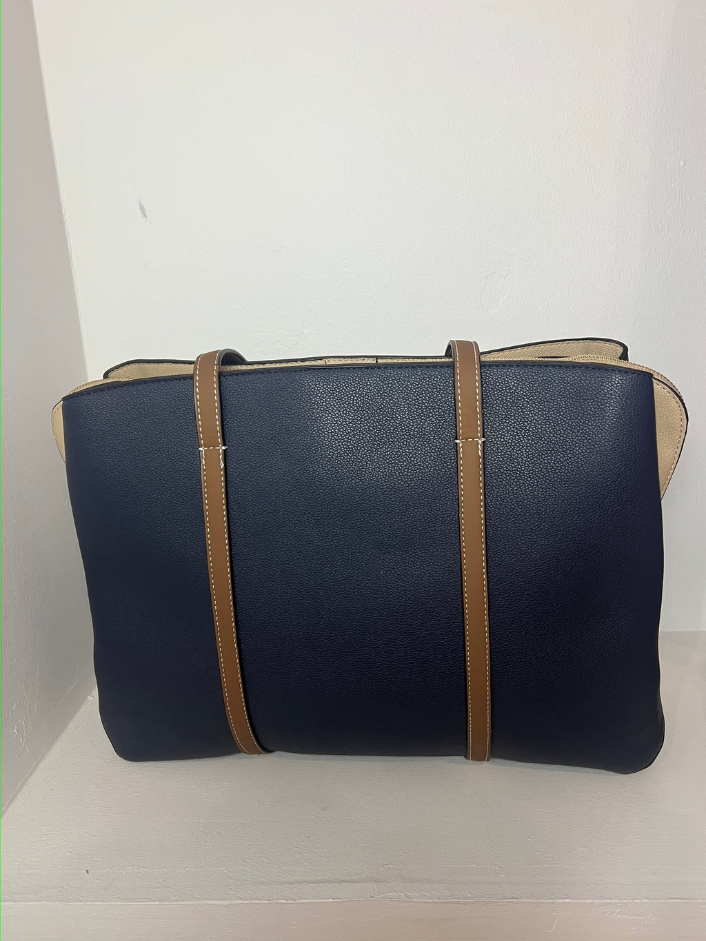 Sac bleu trances marrons