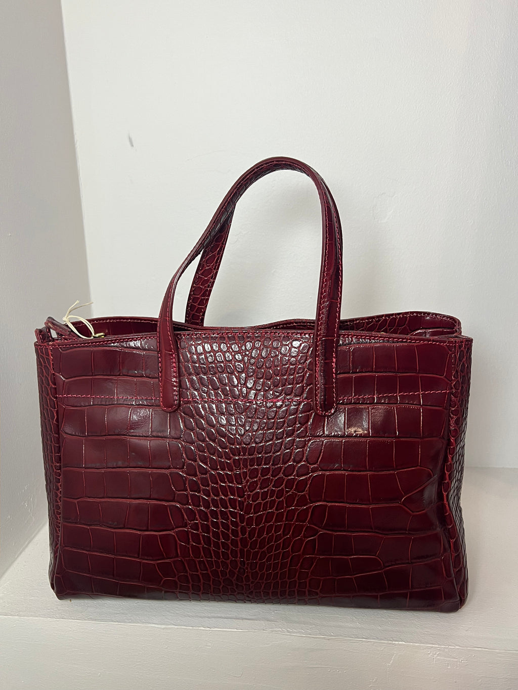 Sac rouge bordeaux croco