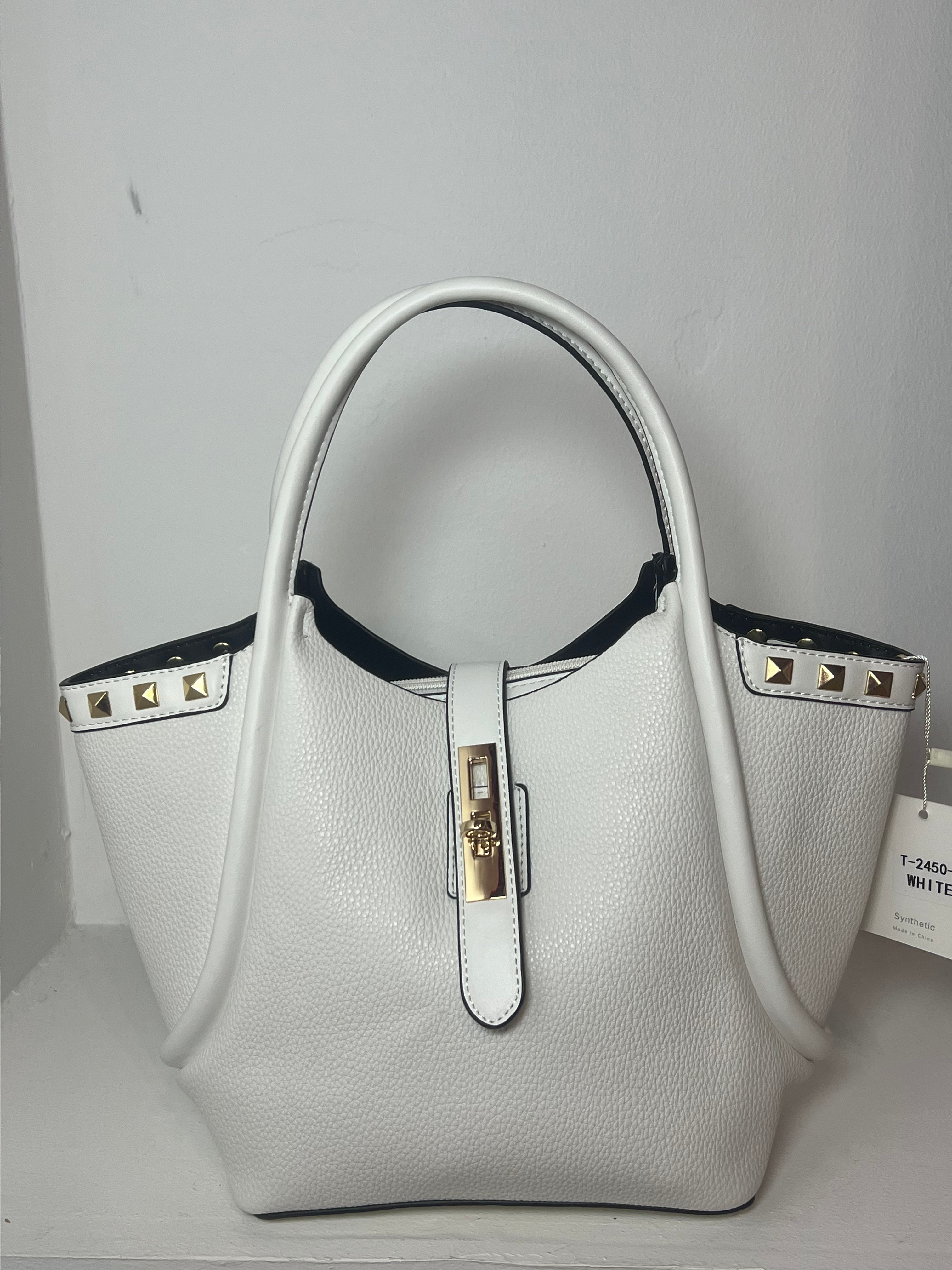 Sac blanc motif doré