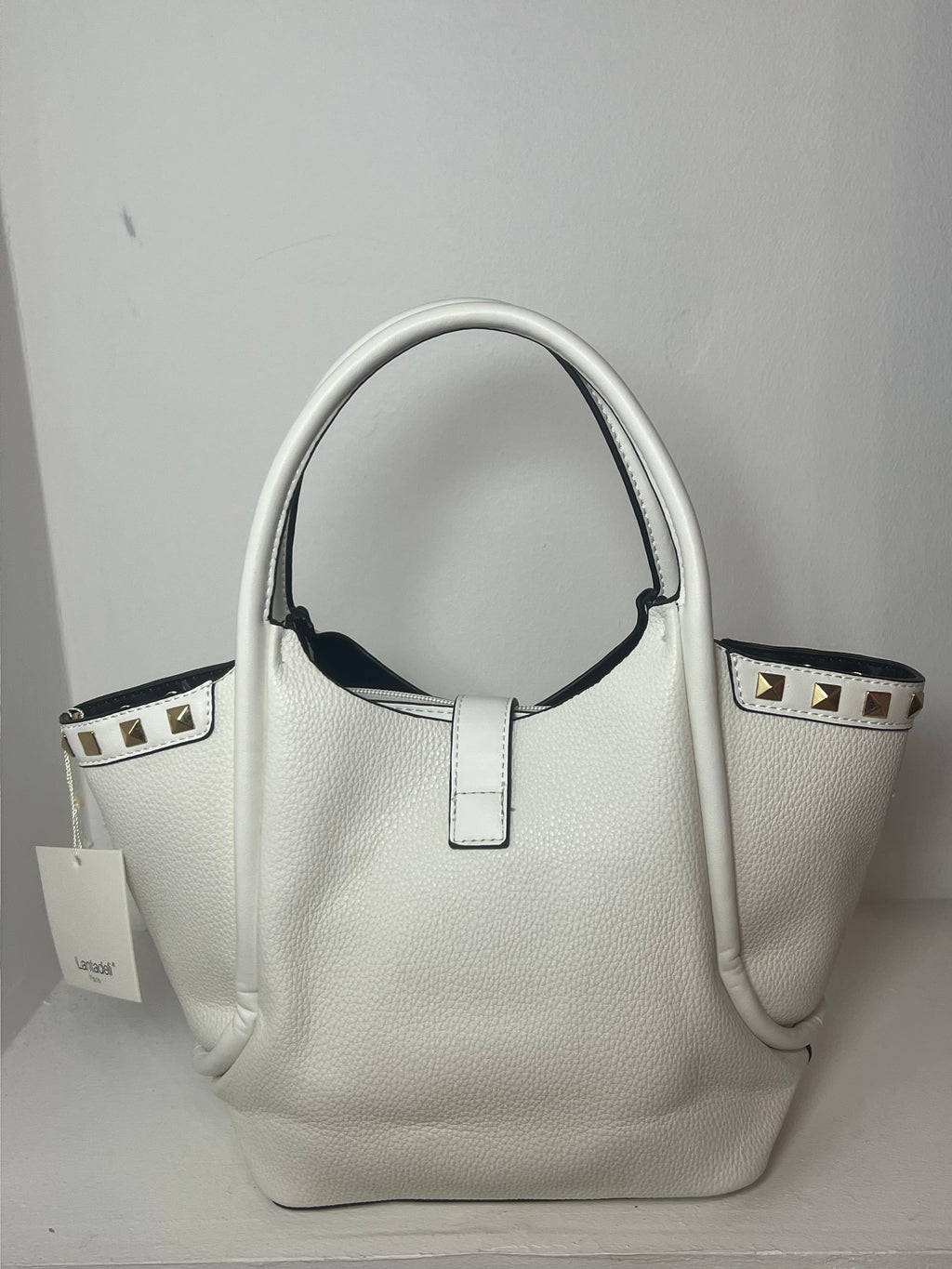 Sac blanc motif doré