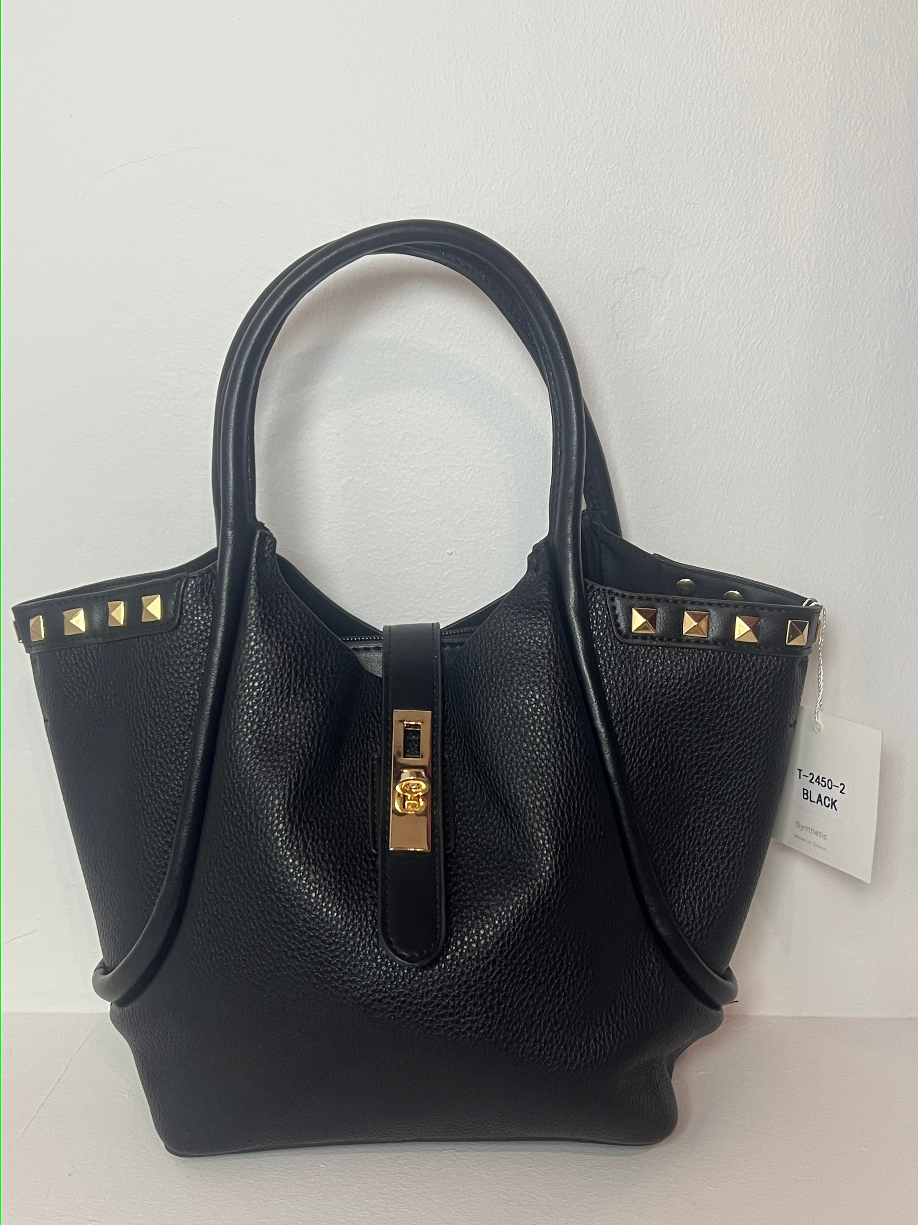 Sac noir motif dorée