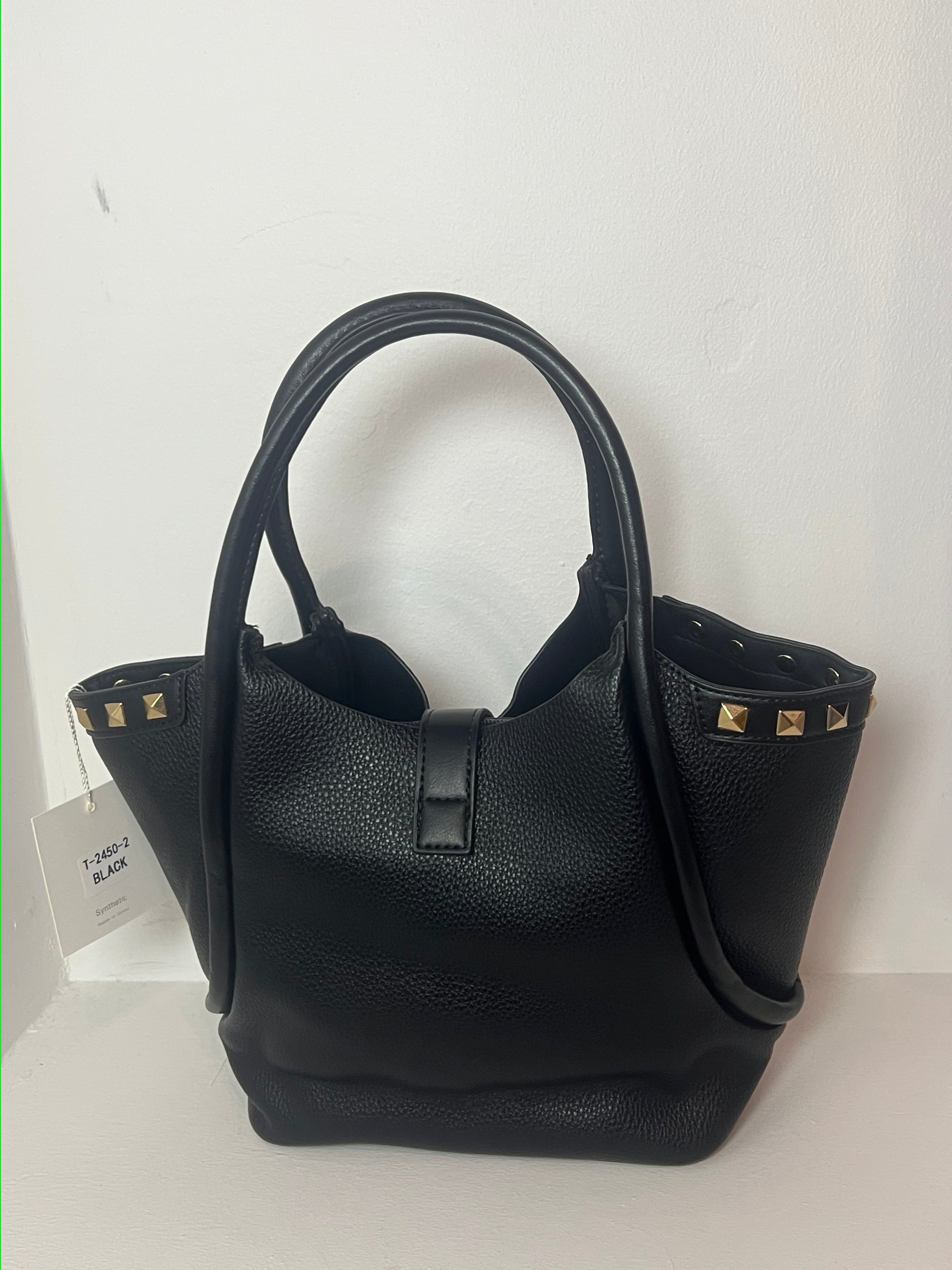 Sac noir motif dorée