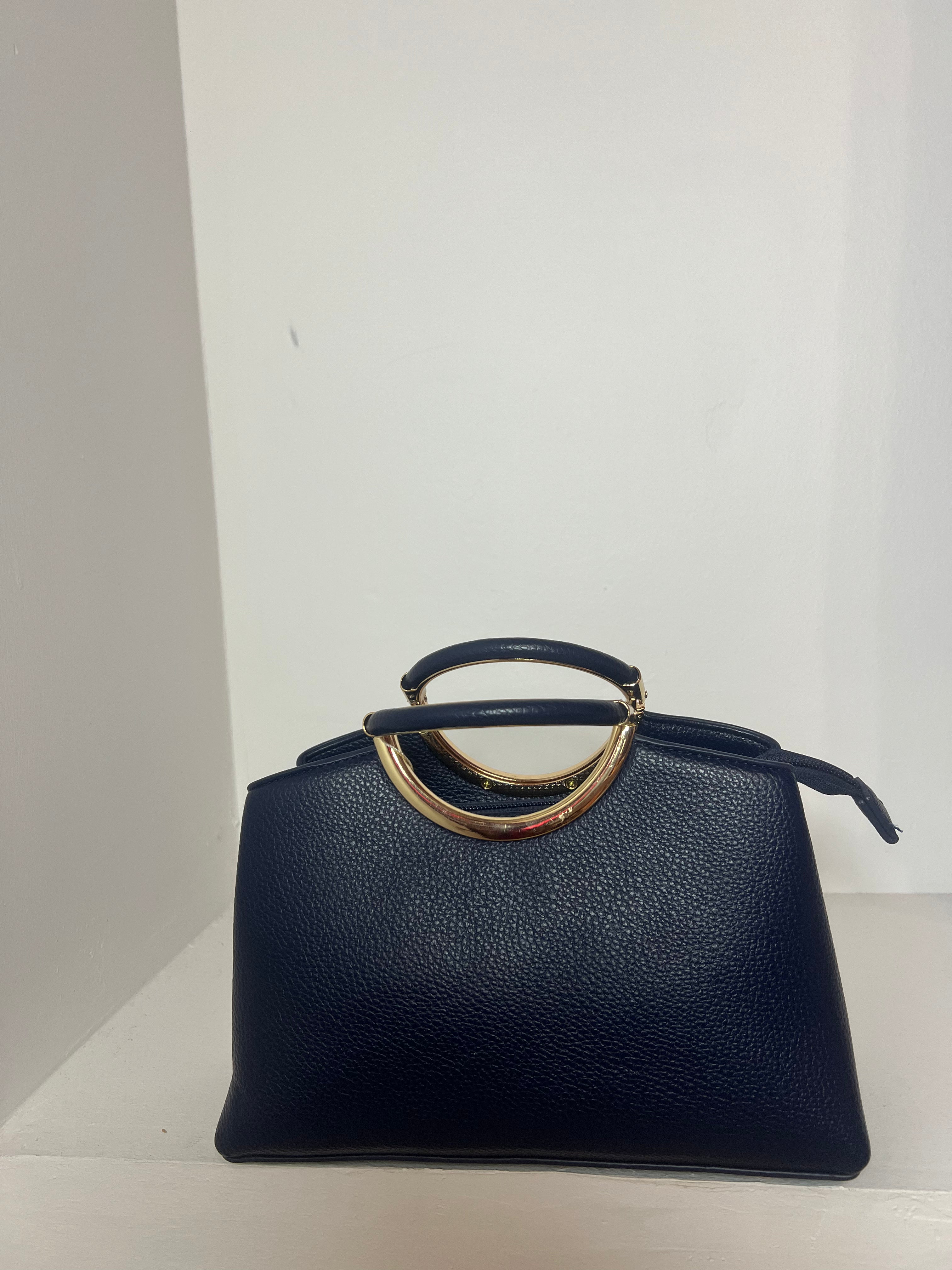 Sac bleu marine dorée
