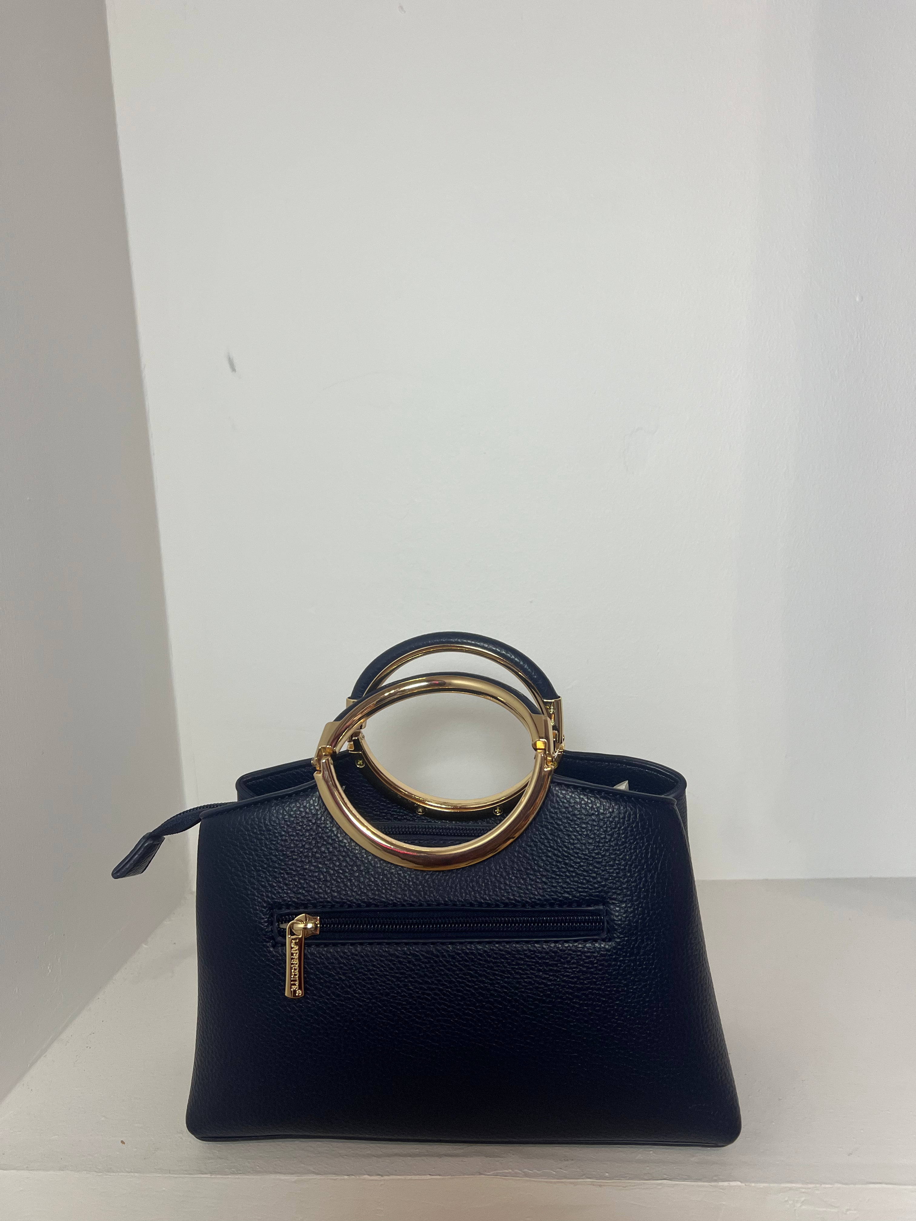 Sac bleu marine dorée