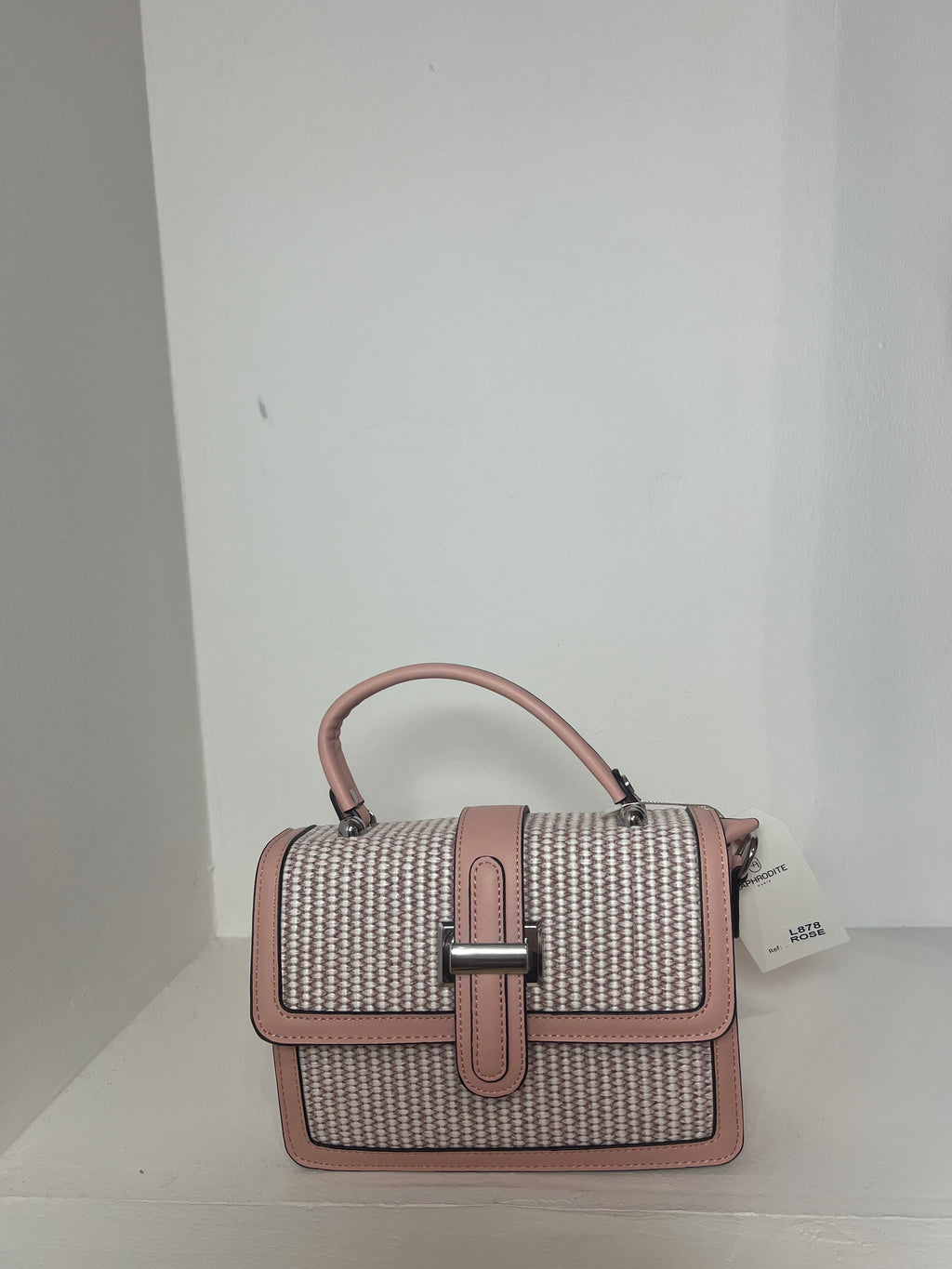Petit sac rose motif rayure