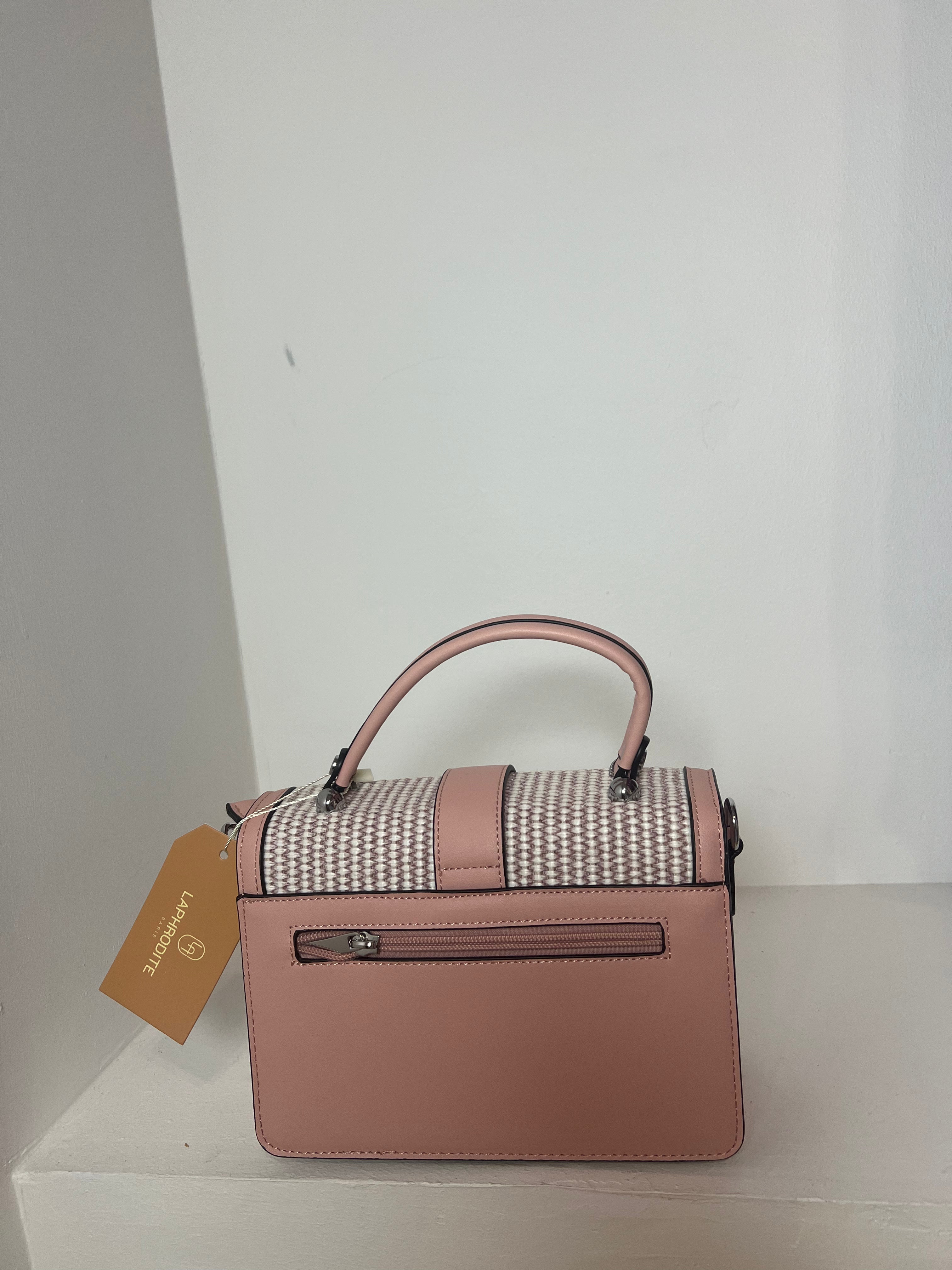 Petit sac rose motif rayure